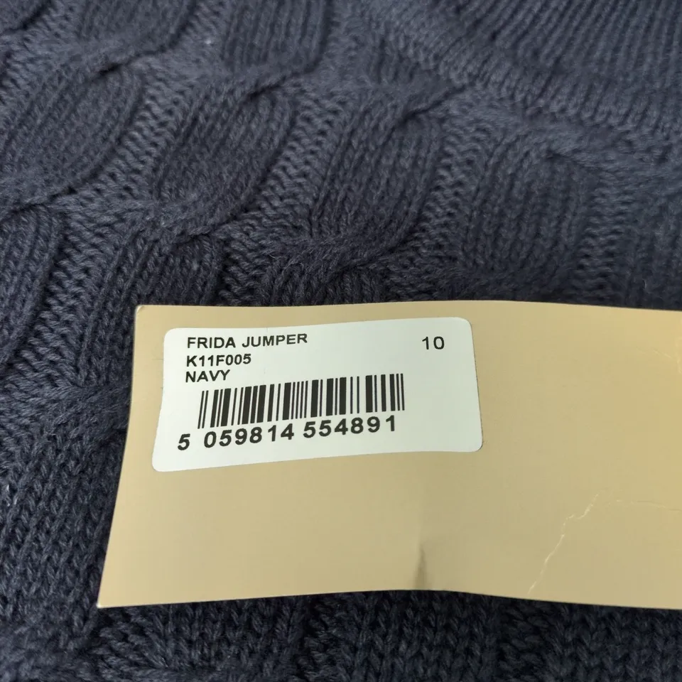 FINERY FRIDA JUMPER SIZE 10 NAVY WITH TAGS