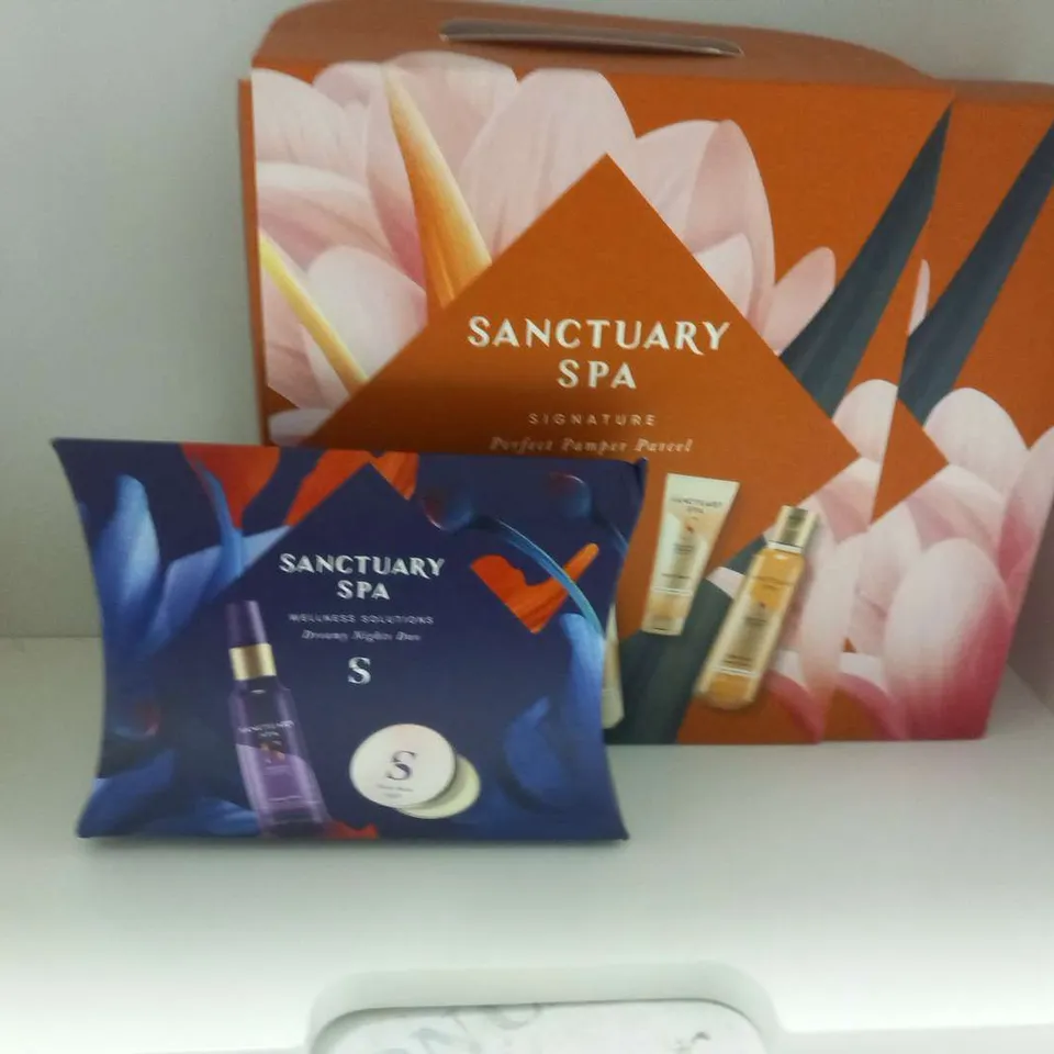 FOUR ASSORTED SANCTUARY SPA GIFT SETS TO INCLUDE; PERFECT PAMPER PARCEL AND DREAMY NIGHT DUO