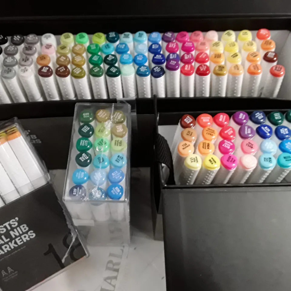 LARGE QUANTITY OF ASSORTED TYPO DUAL NIB MARKERS