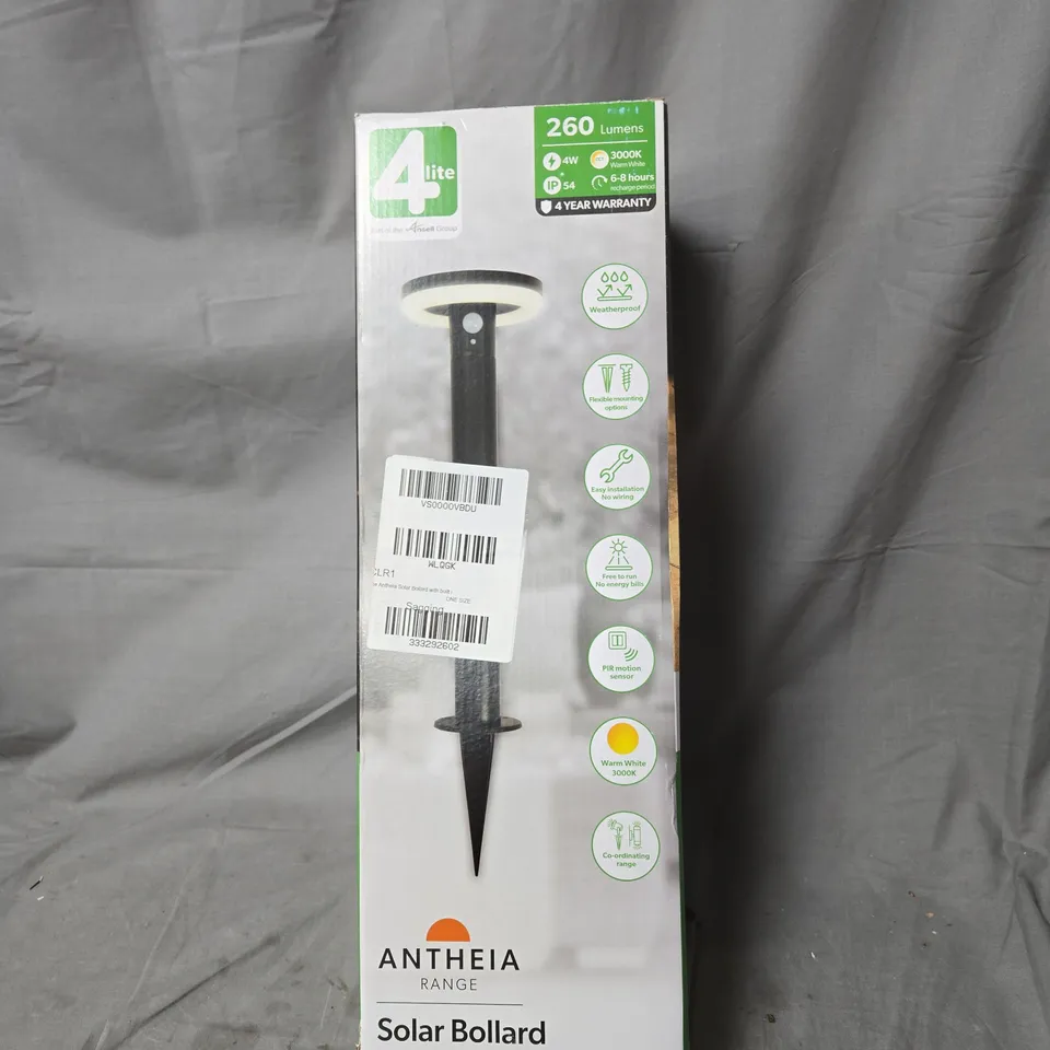 ANTHEIA RANGE SOLAR BOLLARD – BOXED GARDEN LIGHTING