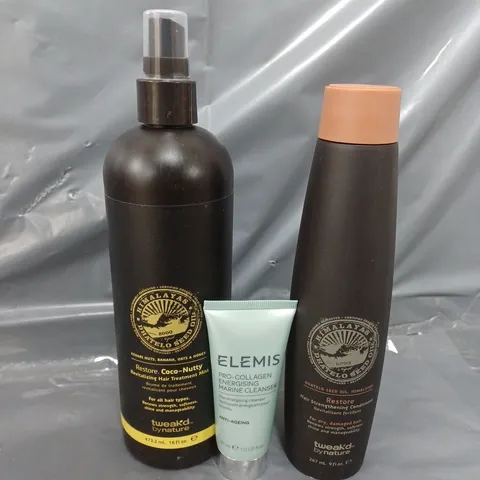 APPROXIMATELY 10 ASSORTED HEALTH & BEAUTY ITEMS TO INCLUDE REVITALISING HAIR TREATMENT MIST (473.2ML), ELEMIS PRO-COLLAGEN MARINE CLEANSER(30ML), HAIR STRENGTHENING CONDITIONER (267ML), ETC