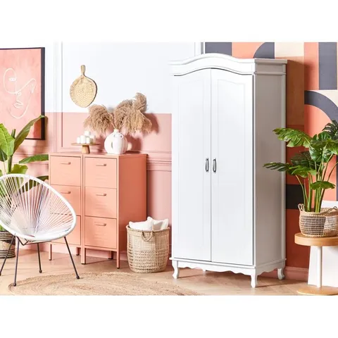 BOXED CERYS 2 DOOR MANUFACTURED WOODEN WARDROBE (2 BOXES)