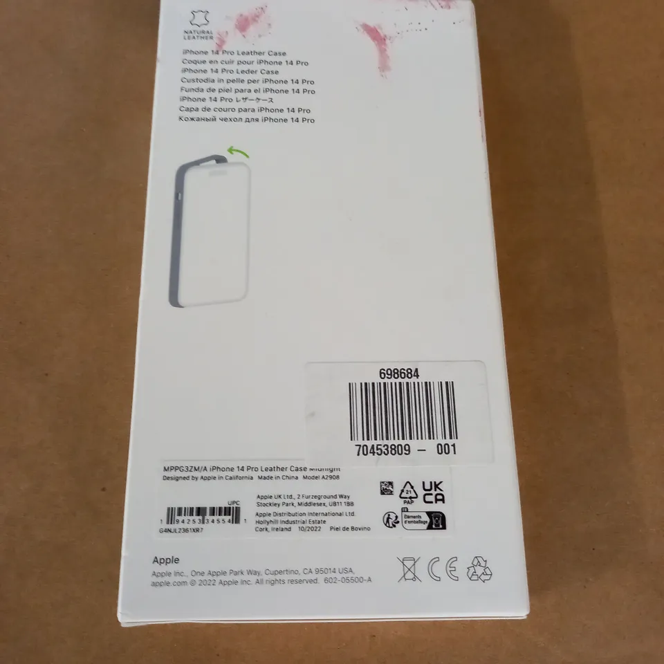 BOXED IPHONE 14 PRO MAG SAFE LEATHERCASE - MIDNIGHT