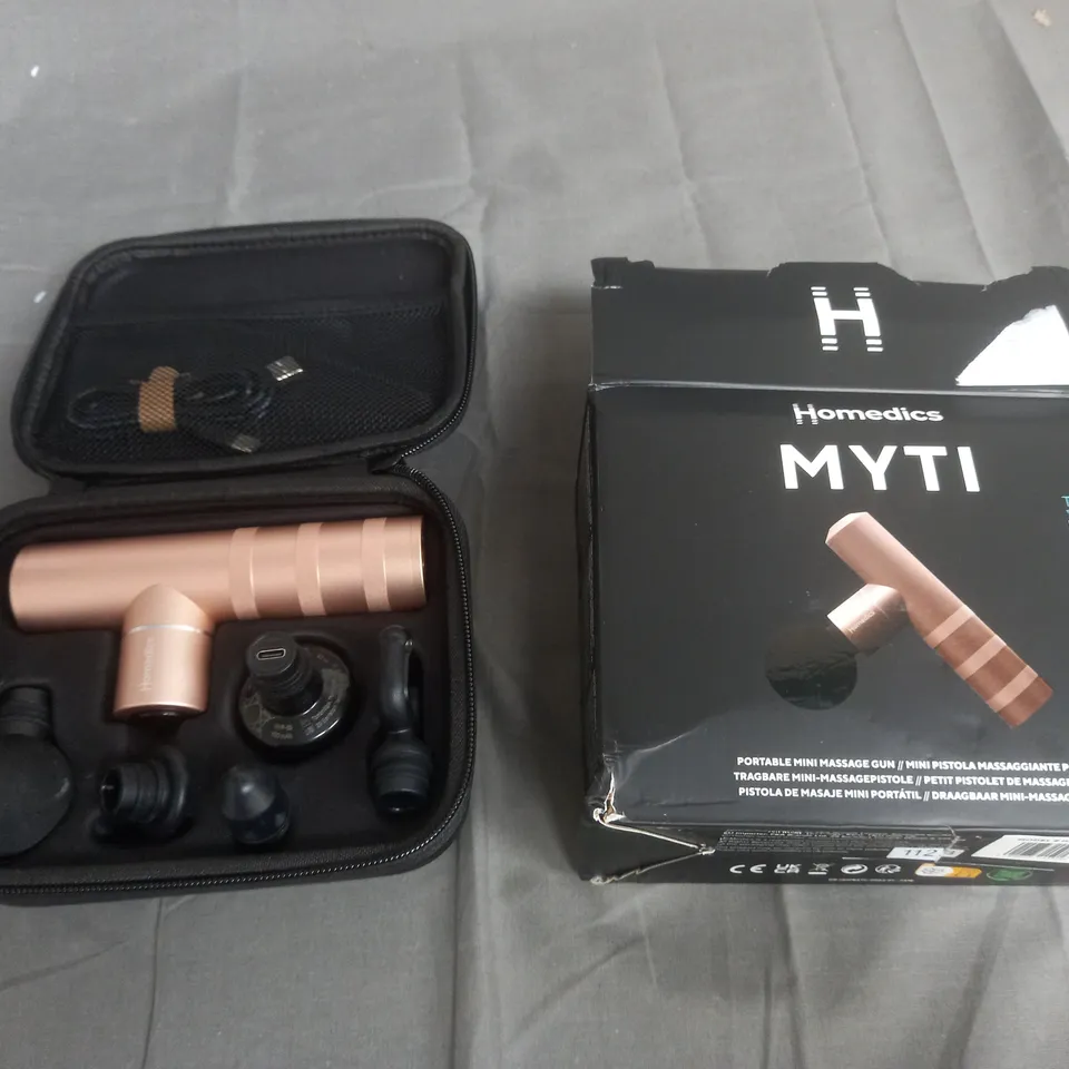 BOXED HOMEDICS MYTI PORTABLE MINI MASSAGE GUN 