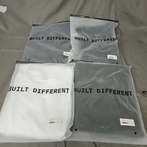BUILT DIFFERENT X4 ASSORTED TEES IN WHITE/BLACK/NAVY SIZE 2XL