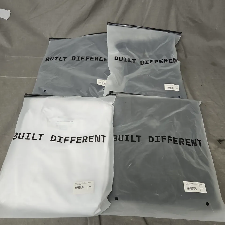BUILT DIFFERENT X4 ASSORTED TEES IN WHITE/BLACK/NAVY SIZE 2XL