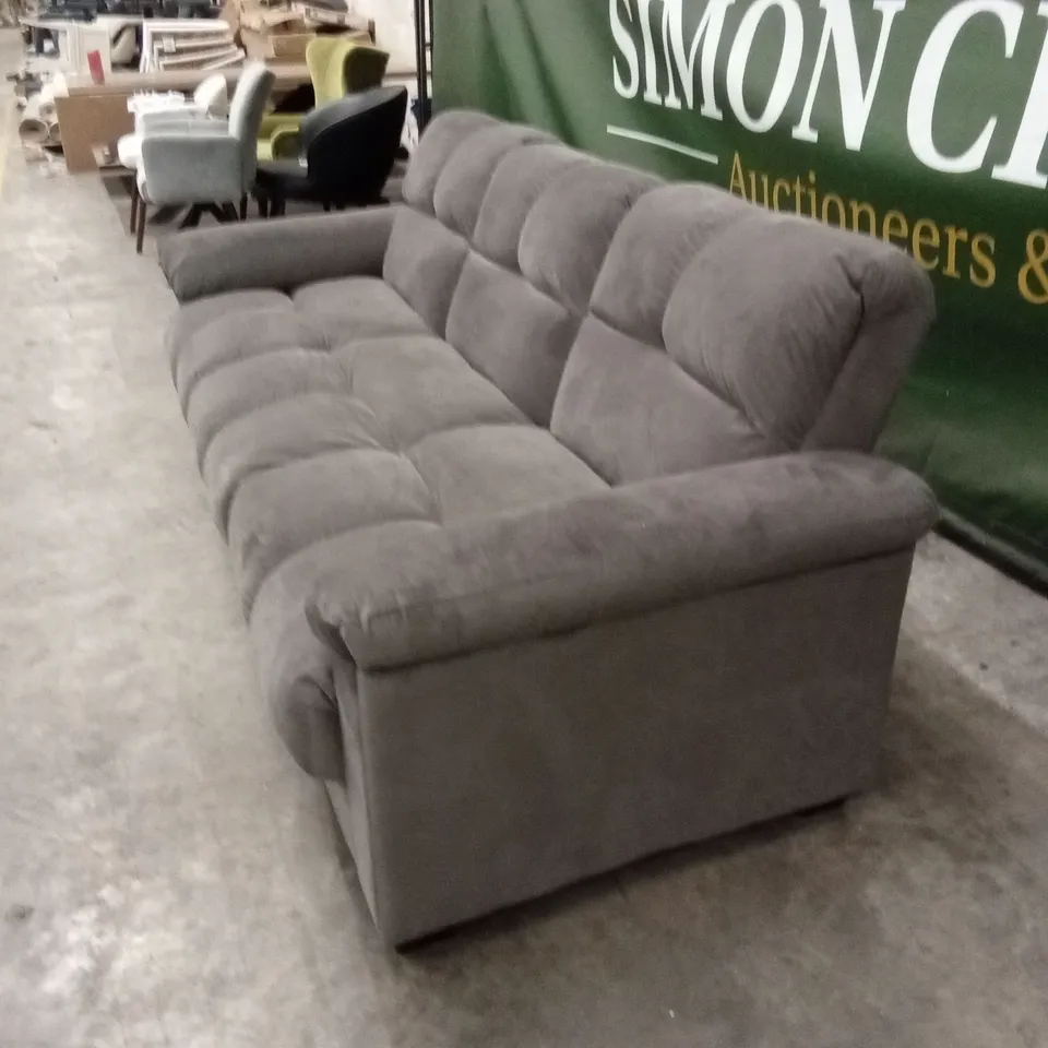 QUALITY DESIGNER 3 SEATER FABRIC FOLD-DOWN SOFA BED - GREY