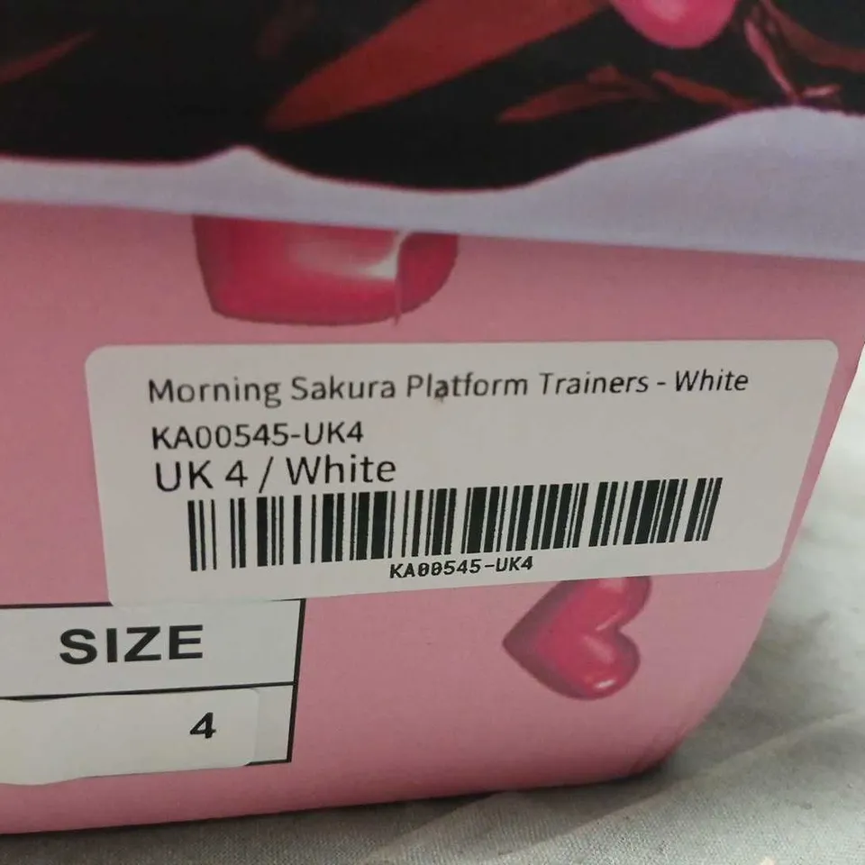 KOI UK 4 MORNING SAKURA PLATFORM TRAINERS - WHITE
