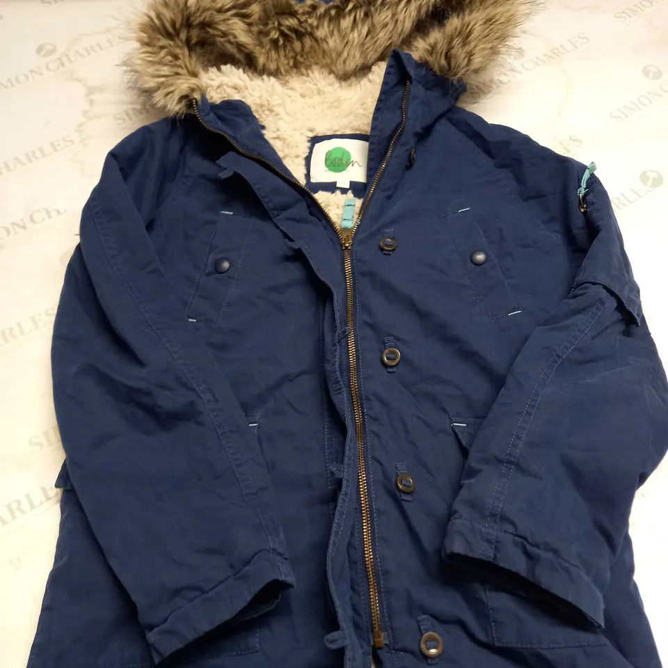 MINI BODEN SHERPA LINED PARKA WITH FAUX FUR HOOD SIZE 11-12 YRS