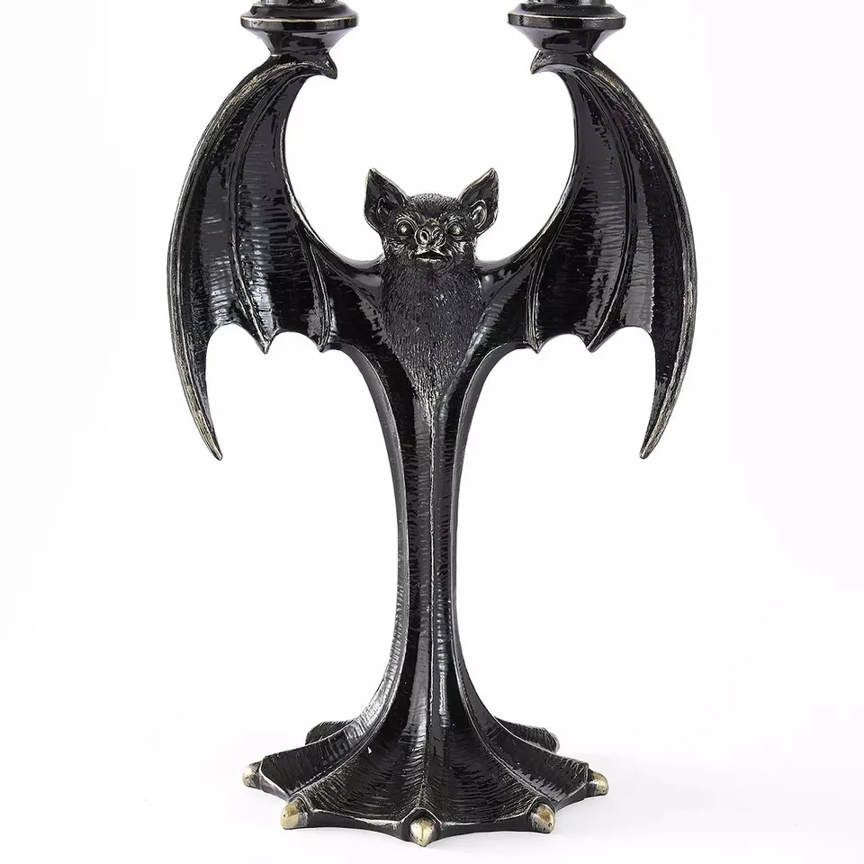 POLYRESIN BAT CANDLE STICK - BOXED