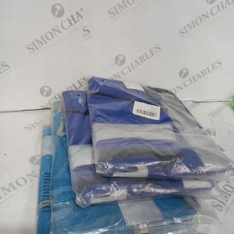 4 X BLUE HIGH VISIBILITY JACKETS INCLUDING DARK AND LIGHT BLUE