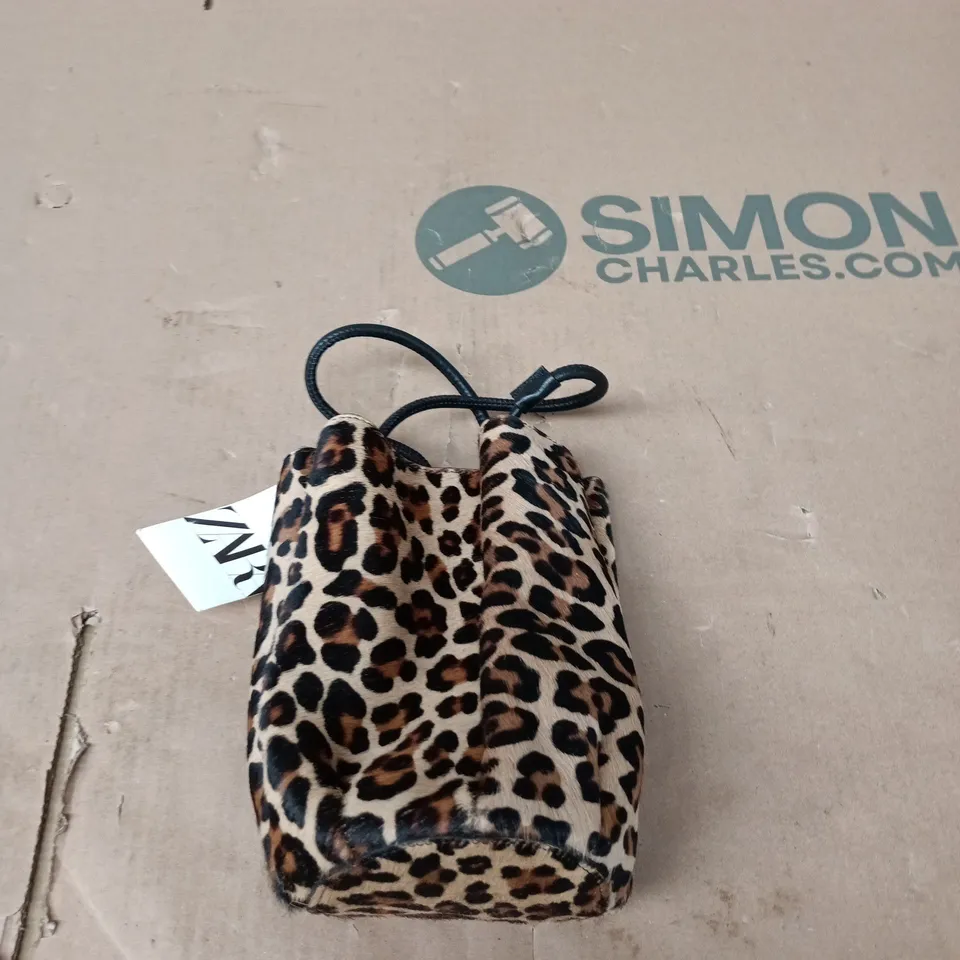 Zara Leopard Print Faux Fur Bag 