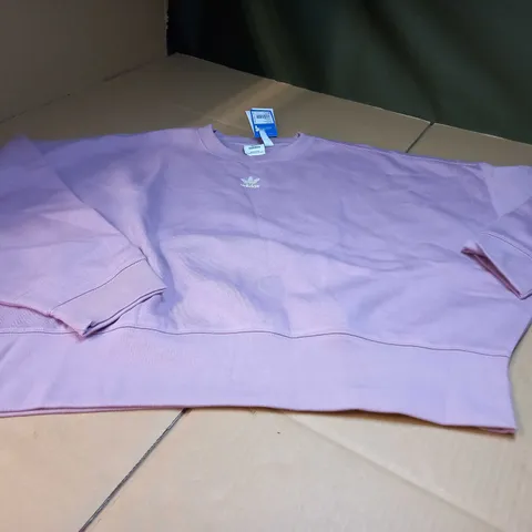 ADIDAS DUSTY PURPLE/LOGO FITNESS SWEATER - SIZE 12