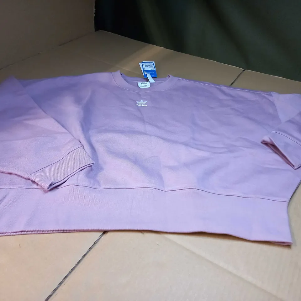 ADIDAS DUSTY PURPLE/LOGO FITNESS SWEATER - SIZE 12