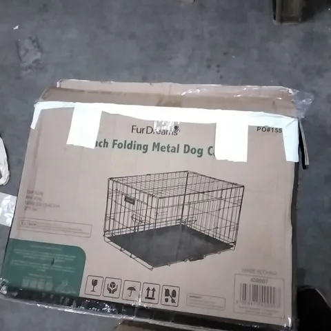 BOXED FURDREAMS 24INCH FOLDING METAL DOG CAGE 