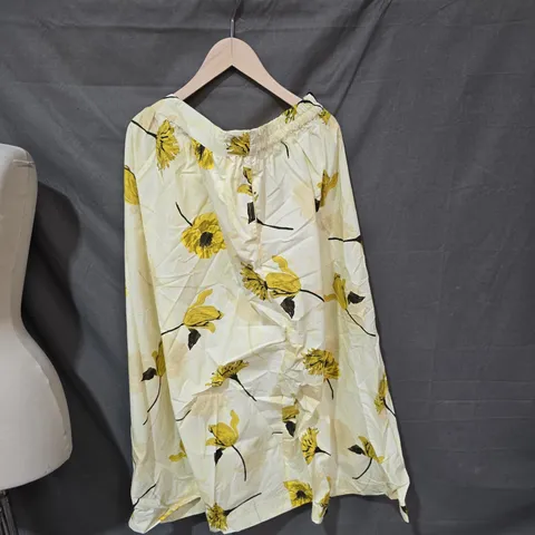 RIVER ISLAND STUDIOS YELLOW FLORAL PRINT DRESS, UK 12