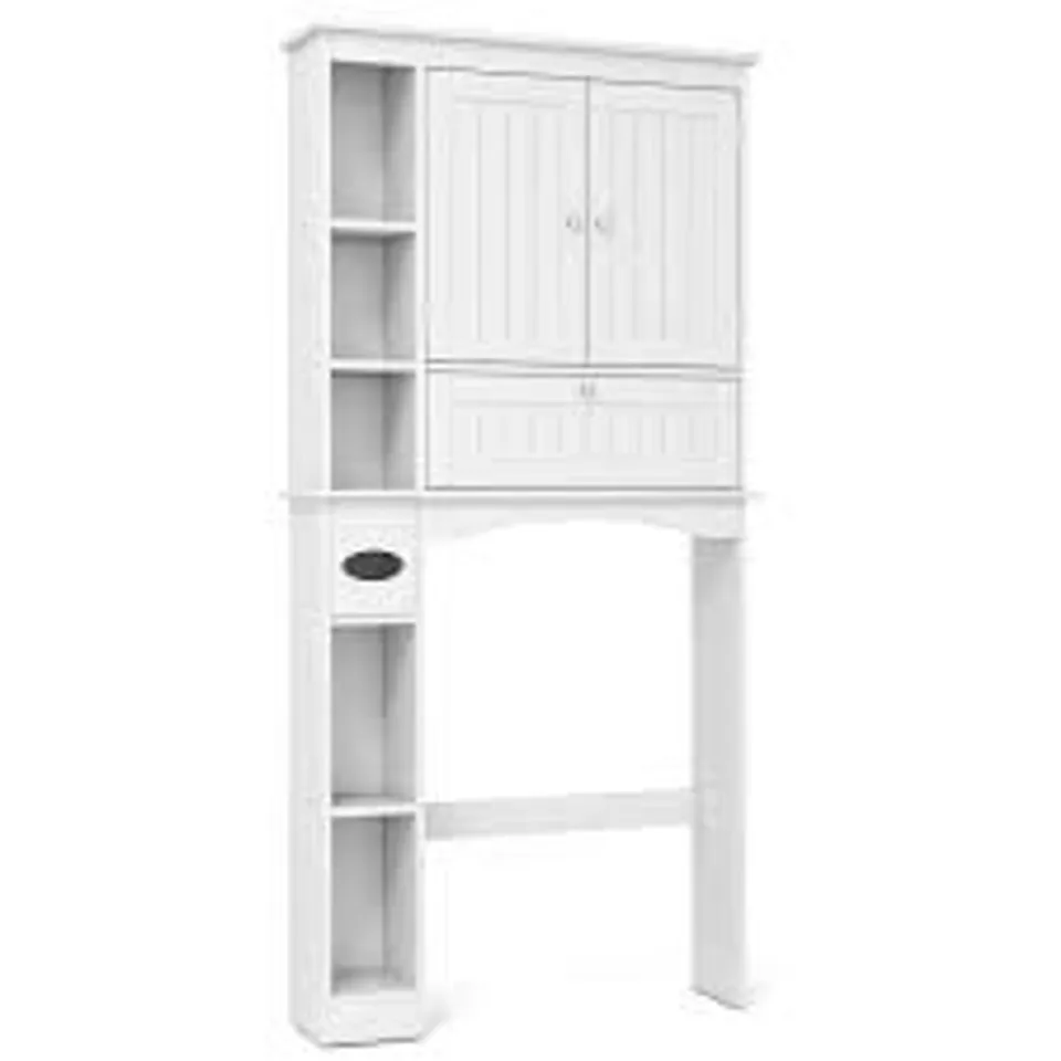 BOXED BATHROOM CABINET WITH 3 DOORS AND ADJUSTABLE SHELVES, WHITE