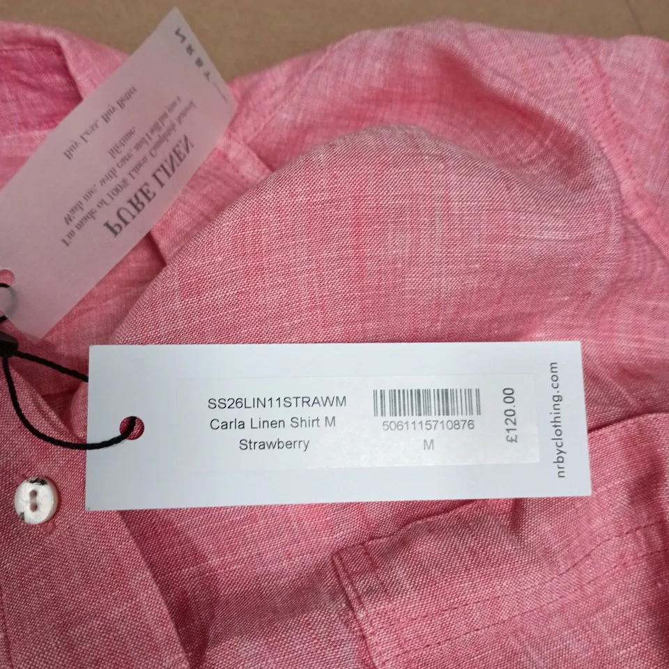 NRBY CARLA LINEN SHIRT - STRAWBERRY - SIZE M