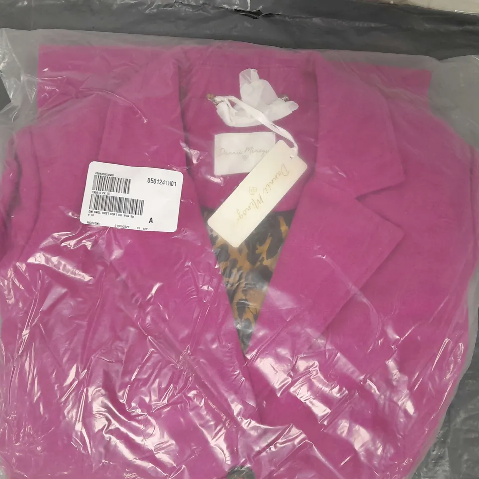 DANNNII MINOUGE SINGLE BREAST PINK COAT SIZE 18