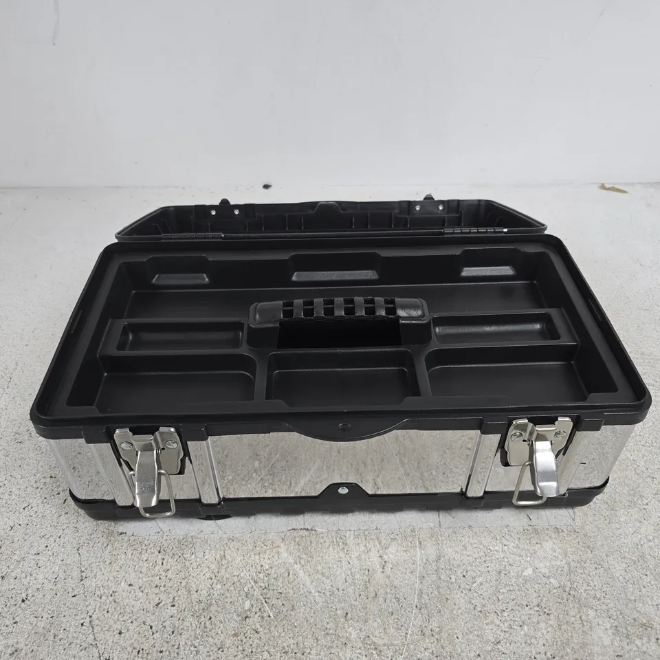 TOOLBOX CASE WITH ALUMINIUM EDGES – BLACK & SILVER UNBOXED