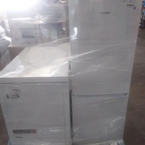 RUSSELL HOBBS RH198CF3003 198L CHEST FREEZER WHITE AND COMFEE FRIDGE FREEZER FREESTANDING 170L WHITE