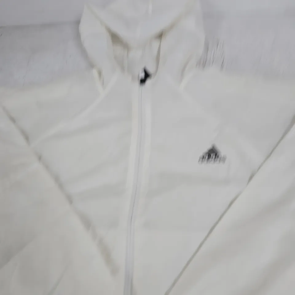 ADIDAS WHITE ZIP HOODIE JACKET - SIZE 16/18