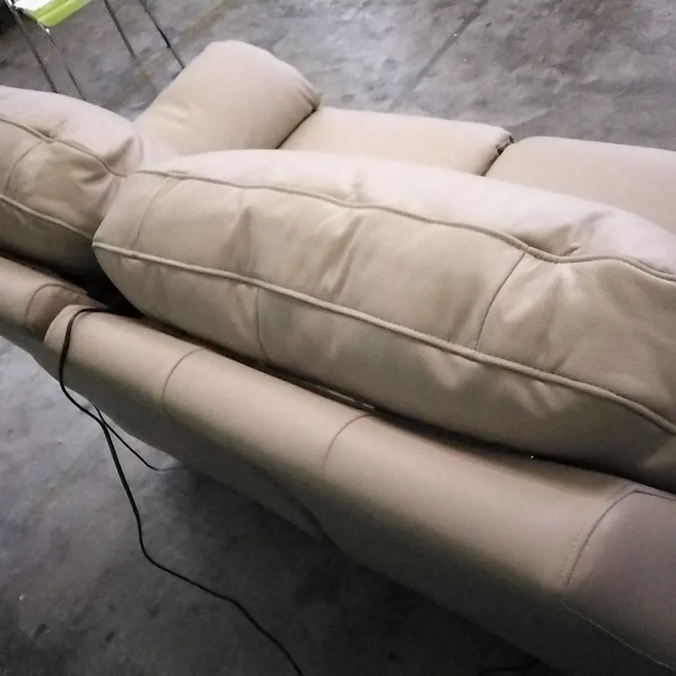 QUALITY BRITISH DESIGNED & MANUFACTURED G PLAN SEATTLE 2 SEATER POWER RECLINER CAMBRIDGE PUTTY LEATHER