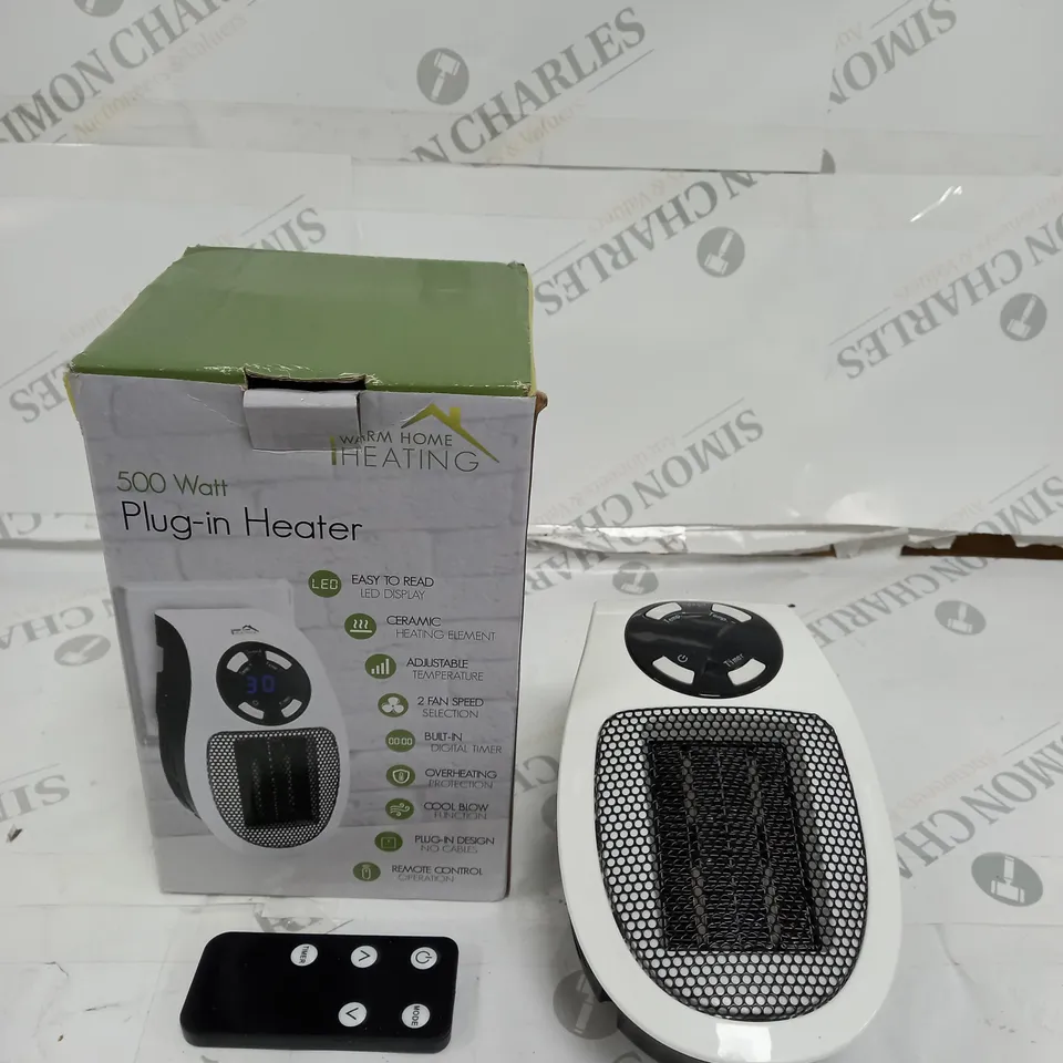 BOXED 500 WATT PLUG-IN HEATER