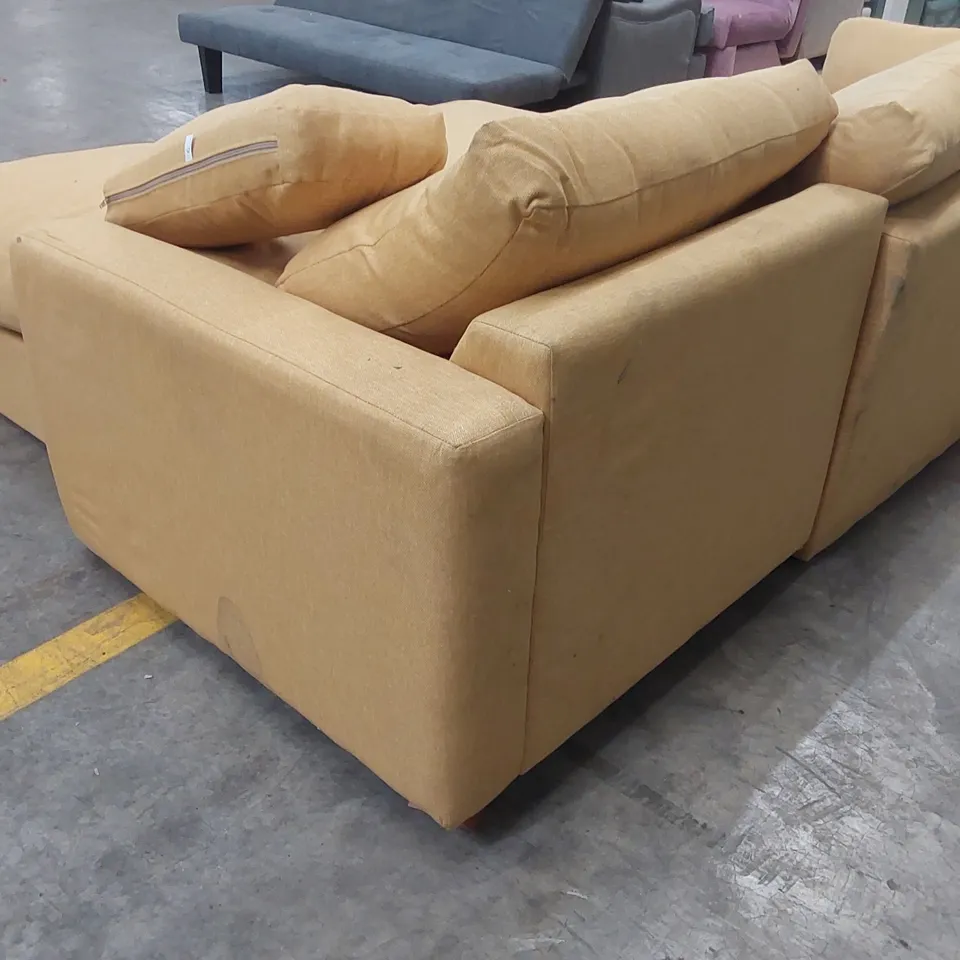 QUALITY DESIGNER ASHWELL CORNER CHAISE STORAGE SOFA BED WITH STORAGE OTTOMAN/FOOTSTOOL - MARIGOLD FABRIC
