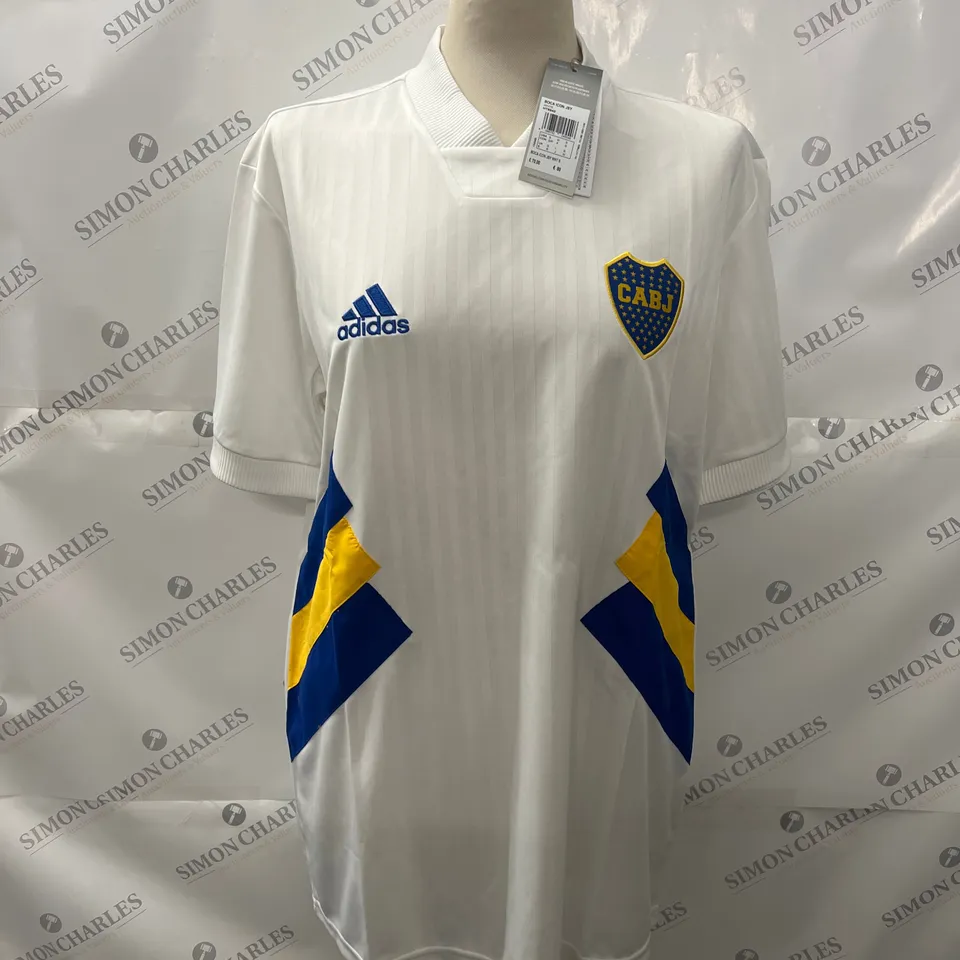 ADIDAS BOCA JERSEY TOP IN WHITE SIZE S