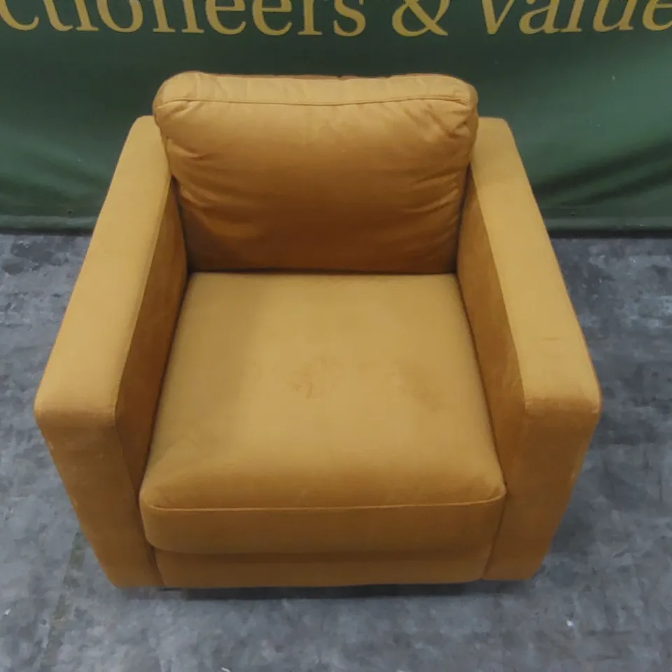 QUALITY DESIGNER LIMANA VELVET UPHOLSTERED ARMCHAIR