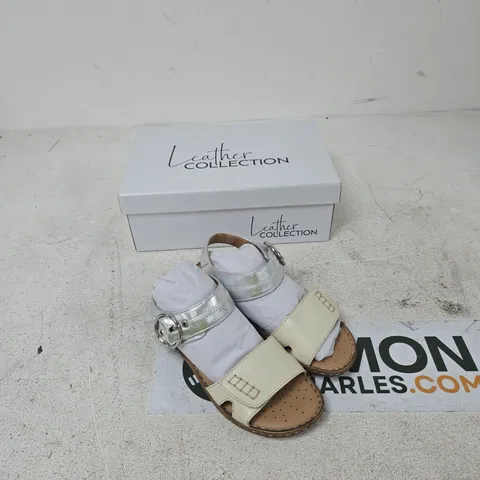 NATASHA LEATHER COLLECTION BEIGE SANDALS – SIZE 3
