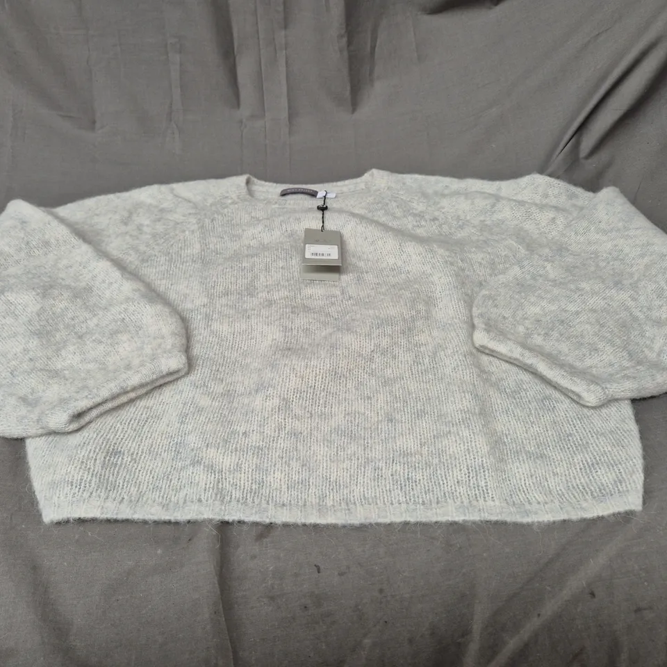 MINT VELVET GREY CREW NECK JUMPER - SIZE M