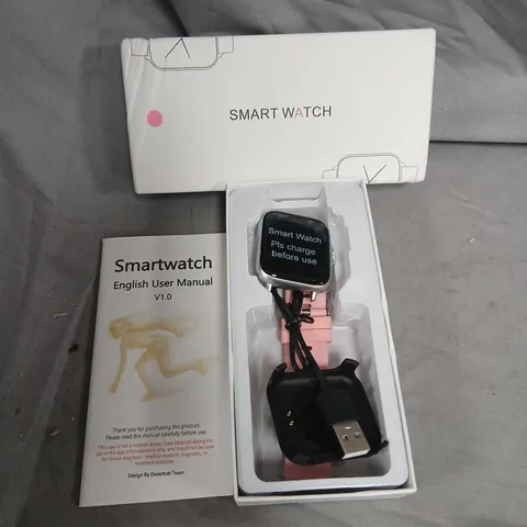 SMART WATCH WITH PINK STRAP, BOXED