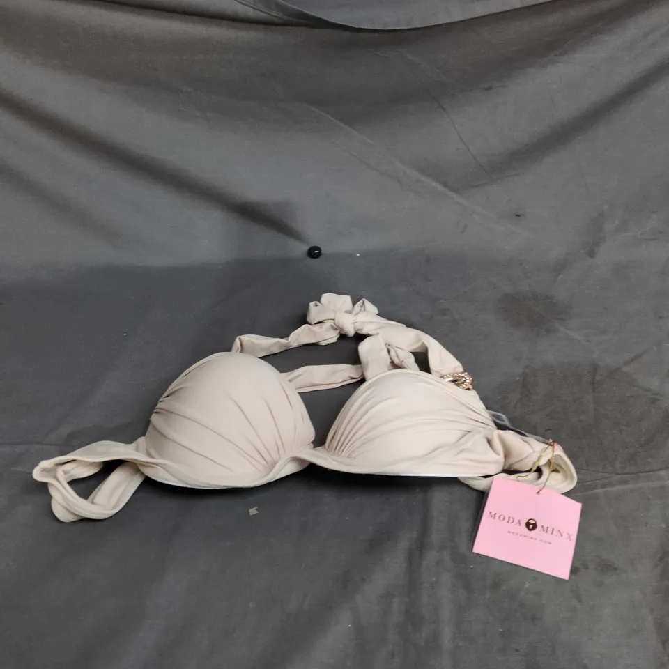 MODA MINX AMOUR RUCHED PUSH UP TOP – ALMOND, UK 12