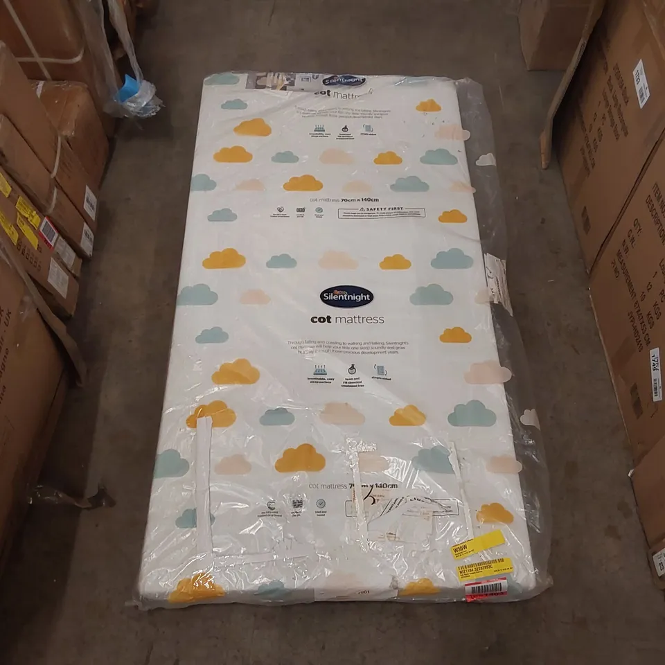 QUALITY BAGGED SILENTNIGHT SAFE NIGHTS ESSENTIALS COT BED MATTRESS - 70 x 140cm