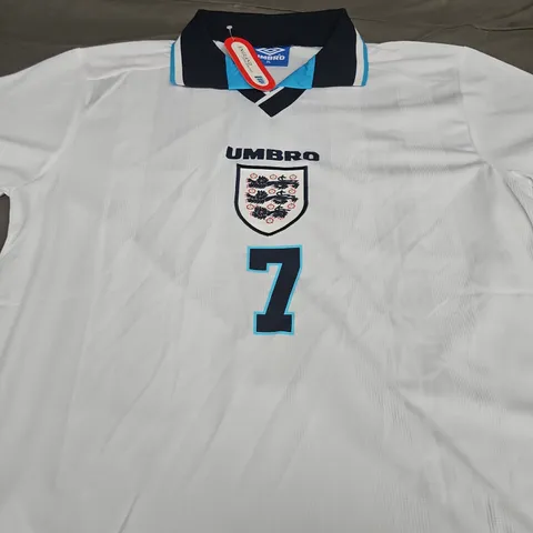 RETRO ENGLAND FC JERSEY - BECKHAM 7 - SIZE XL