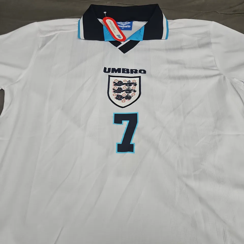 RETRO ENGLAND FC JERSEY - BECKHAM 7 - SIZE XL