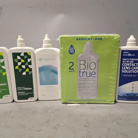 APPROXIMATELY 14 ASSORTED VISION CARE ITEMS TO INCLUDE - SPECSAVERS UNIPURPOSE , SPECSAVERS ALL PURPOSE , CONTACT LENS SOLUTION ETC