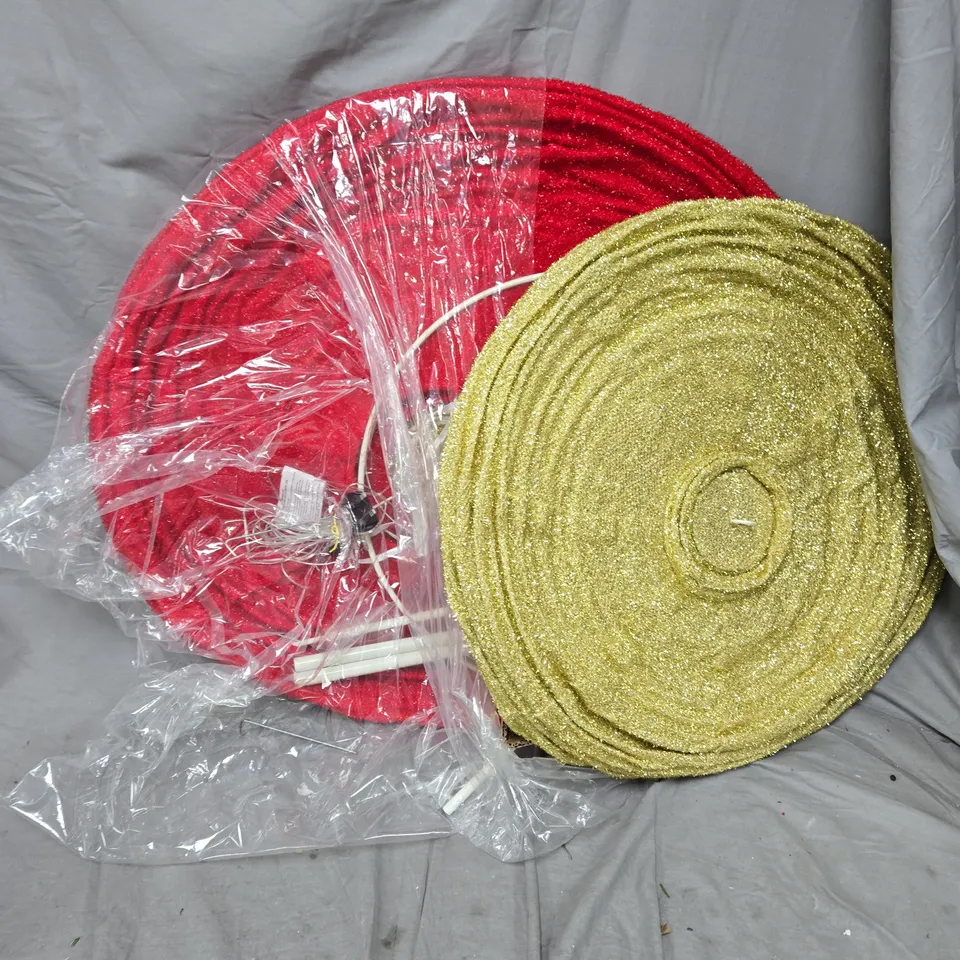 SET OF 2 LIGHT UP GIANT BAUBLE OUTDOOR CHRISTMAS DECORATIONS 