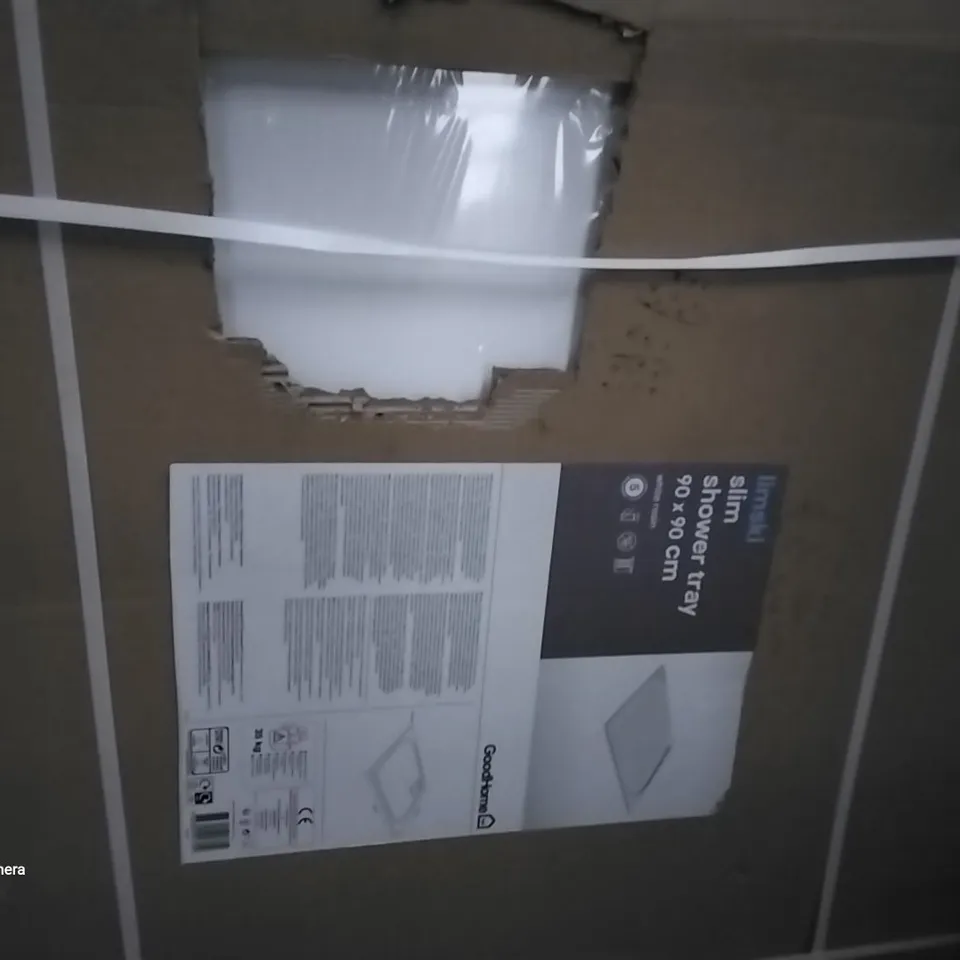 BOXED LIMSKI SLIM WHITE RESIN SHOWER TRAY 90X90CM