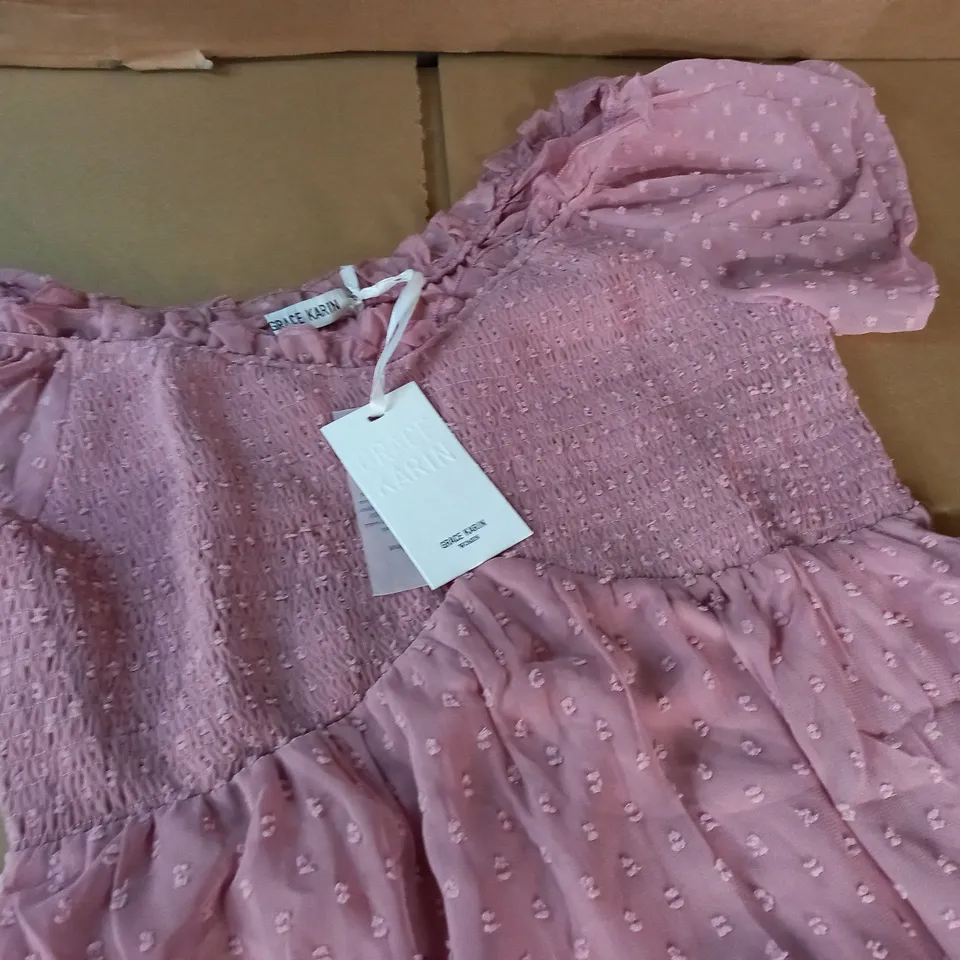 GRACE KARIN PINK DRESS - XL