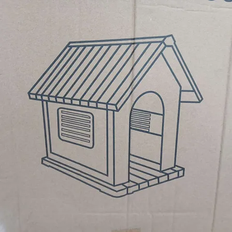 BOXED PLASTIC DOG HOUSE