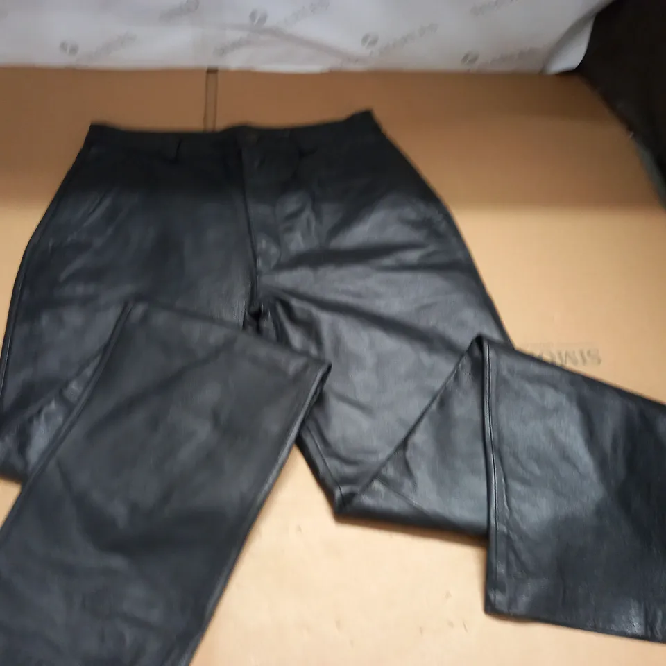 UNION RIVER BLACK LEATHER TROUSERS - 32
