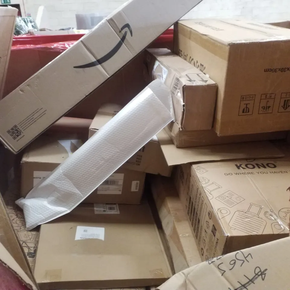 PALLET CONTAINING ASSORTED PRODUCTS INCLUDING INFRARED HOB, 36" FOLDING TRAMPOLINE, FAN LIGHT, PINK UTILITY CART & YALE FIRE & WATER MEDIUM