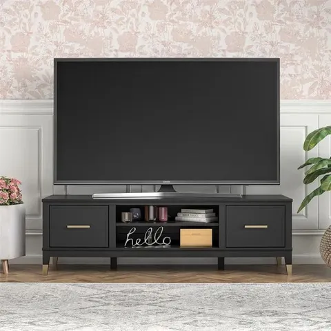 BOXED WESTERLEIGH TV-STAND WITH DOORS FOR TVS UP TO 65 INCH - GRAPHITE GREY (1 BOX)