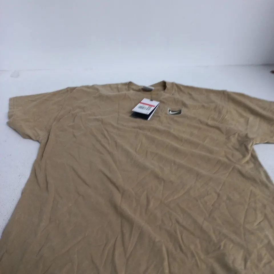 NIKE MENS T-SHIRT – BEIGE, SIZE L