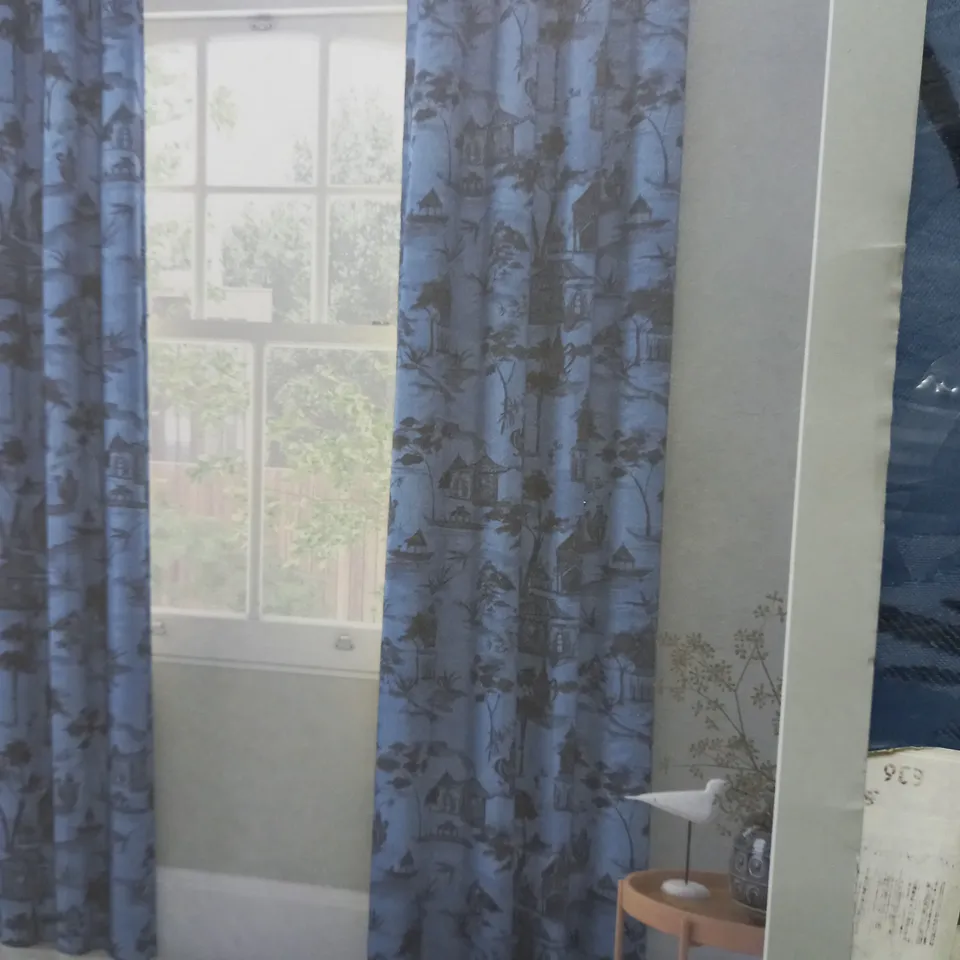 JOHN LEWIS EYELET PAGODA BLUE CURTAINS 