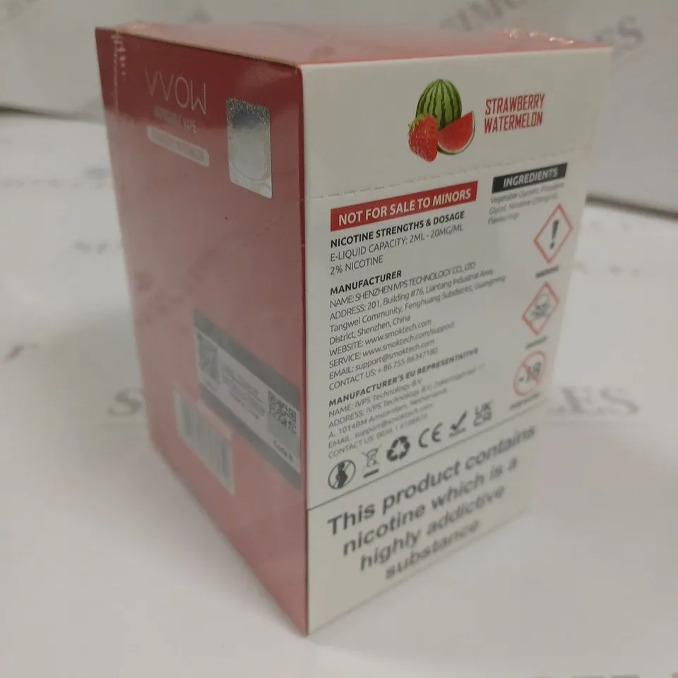 SEALED SMOK VVOW 10-PACK OF DISPOSABLE VAPES - STRAWBERRY WATERMELON
