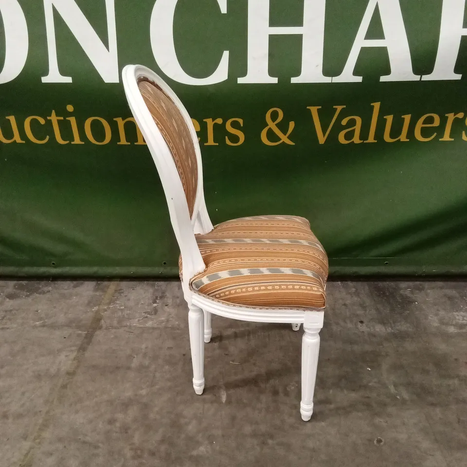 QUALITY DESIGNER RETRO STYLE WOOD & FABRIC ACCENT CHAIR